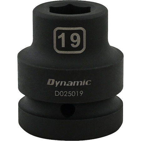 Dynamic 1" Drive Standard Socket, Black Phosphate, Tools 19MM X 1" Drive, 6 Point Standard Length D025019